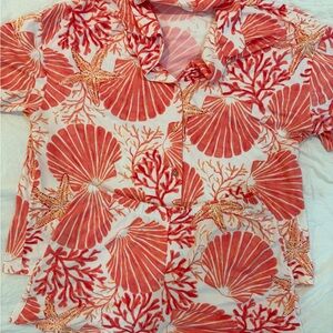 Linea Donatella Coral Shell Print Pajama Set